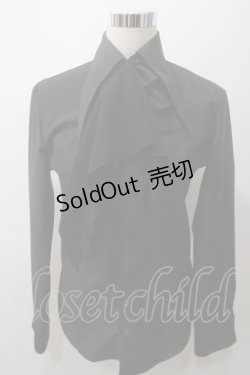 画像1: BPN FOR MEN / ジャボ付きブラウス M 黒 Y-25-05-19-083-GO-BL-SZ-ZY