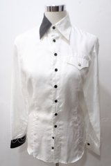 BPN FOR MEN / バイカラーシャツ M 白 Y-25-05-19-084-GO-BL-SZ-ZY