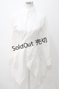 BPN FOR MEN / シャドーストライプロングシャツ M 白 Y-25-05-19-085-GO-BL-SZ-ZY