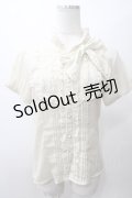 axes femme / シャドーストライプドット半袖ブラウス M 生成り Y-25-05-19-011-AX-BL-SZ-ZY