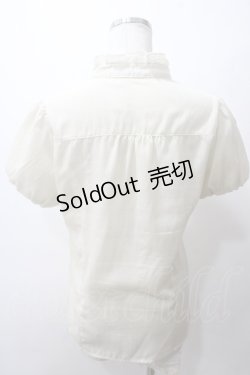 画像2: axes femme / シャドーストライプドット半袖ブラウス M 生成り Y-25-05-19-011-AX-BL-SZ-ZY