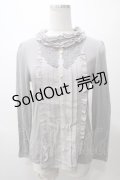 axes femme / 胸元ブラウス風プルオーバー  グレー Y-25-05-19-012-AX-TO-AS-ZY