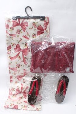 画像1: Maison de FLEUR /2020年 浴衣 F レッド Y-25-05-19-093-LO-OP-SZ-ZY