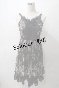 画像1: axes femme / 蝶×薔薇ワンピース M 黒 Y-25-05-19-097-AX-OP-SZ-ZY