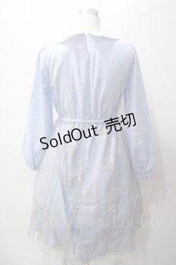 画像2: axes femme POETIQUE / 雪の結晶ラメ刺繍長袖ワンピース M サックス Y-25-05-19-100-AX-OP-SZ-ZY
