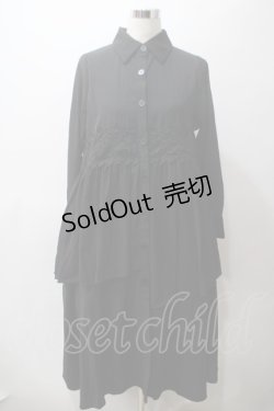 画像1: 【SALE】axes femme / レースフリル重ねシャツワンピース F 黒 Y-25-05-19-101-AX-OP-SZ-ZT073