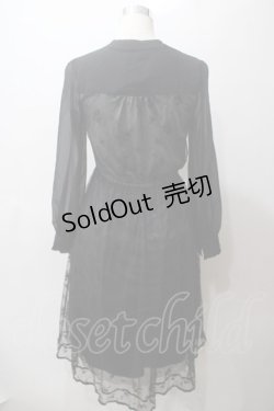 画像2: axes femme / フロッキープリントレースワンピース M 黒 Y-25-05-19-108-AX-OP-SZ-ZT073