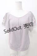 axes femme / チュール刺繍フレア袖リブプルオーバー M ラベンダー Y-25-05-19-014-AX-TO-SZ-ZY