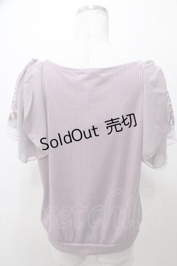 画像2: axes femme / チュール刺繍フレア袖リブプルオーバー M ラベンダー Y-25-05-19-014-AX-TO-SZ-ZY