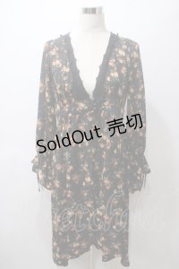 axes femme / 花柄フィッシュテールガウン M 黒 Y-25-05-19-116-AX-TO-SZ-ZI