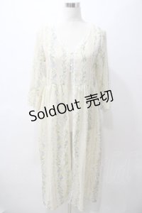 axes femme / 花柄シースルーロングカーディガン M イエロー Y-25-05-19-117-AX-TO-SZ-ZY