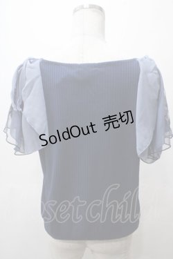 画像2: axes femme / チュール刺繍フレア袖リブプルオーバー M 紺 Y-25-05-19-015-AX-TO-SZ-ZY