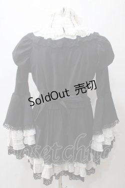 画像2: MARBLE / アーチブレード切り替え立ち衿クラシックワンピース  黒 Y-25-05-19-120-GO-OP-SZ-ZY
