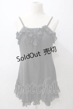 画像1: EXCENTRIQUE / シフォン水玉ワンピース  黒 Y-25-05-19-123-EL-OP-SZ-ZY