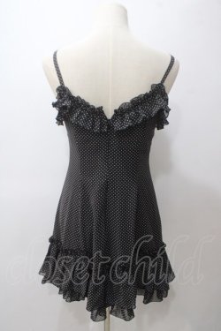 画像2: EXCENTRIQUE / シフォン水玉ワンピース  黒 Y-25-05-19-123-EL-OP-SZ-ZY