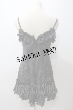 画像2: EXCENTRIQUE / シフォン水玉ワンピース  黒 Y-25-05-19-123-EL-OP-SZ-ZY