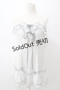 EXCENTRIQUE / シフォン水玉ワンピース  白 Y-25-05-19-124-EL-OP-SZ-ZY