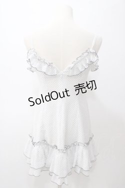 画像2: EXCENTRIQUE / シフォン水玉ワンピース  白 Y-25-05-19-124-EL-OP-SZ-ZY