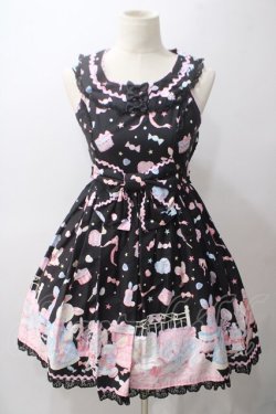 画像1: Angelic Pretty / ドリーミィドールハウスラウンドジャンパースカート  黒 Y-25-05-19-125-AP-OP-SZ-ZY