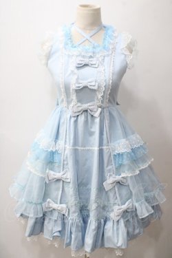 画像1: Angelic Pretty / Candyストライプリボンワンピース  サックス. Y-25-05-19-127-AP-OP-SZ-ZY
