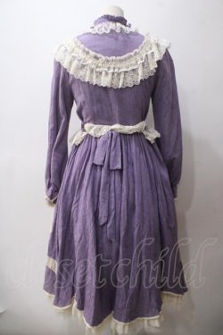 画像2: Hoshibako Works / リボンフローラコットンレースロングワンピース  ラベンダー Y-25-05-19-128-LO-OP-SZ-ZY