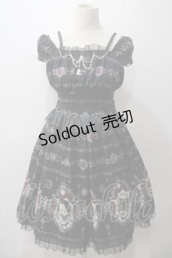 画像1: ALICE and the PIRATES / Mistical brilliance Jewelry〜秘められた宝石の行方〜柄ジャンパースカートI  黒 Y-25-05-19-129-PA-OP-SZ-ZY