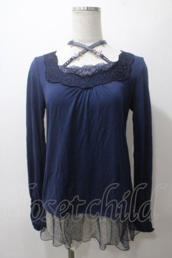 画像1: axes femme / ストラップ付きインナープルオーバー  紺 Y-25-05-19-018-AX-TO-AS-ZY