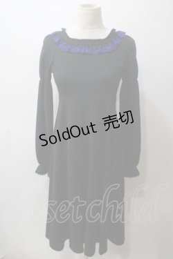 画像1: Moi-meme-Moitie / タイニーローズカトリーヌワンピース 9号 ブラック×ブルー Y-25-05-19-133-MO-OP-SZ-ZY