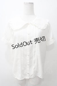 axes femme POETIQUE / ビッグ襟デザインブラウス M 生成り Y-25-05-19-019-AX-BL-SZ-ZY