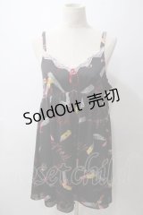 MILK / ラブ・ルージュスリップドレス  ブラックベース Y-25-05-19-142-ML-OP-SZ-ZI