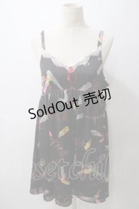MILK / ラブ・ルージュスリップドレス  ブラックベース Y-25-05-19-142-ML-OP-SZ-ZI