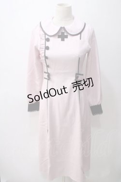 画像1: DearMyLove / パイピングフリルナースワンピース L ピンク Y-25-05-19-145-EL-OP-SZ-ZY