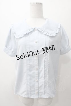 画像1: axes femme POETIQUE / ビッグ襟デザインブラウス M サックス Y-25-05-19-020-AX-BL-SZ-ZY