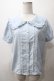 画像1: axes femme POETIQUE / ビッグ襟デザインブラウス M サックス Y-25-05-19-020-AX-BL-SZ-ZY (1)