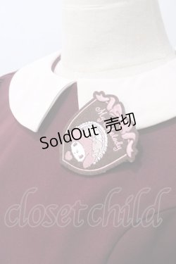 画像3: 【SALE】m petit by misako / サンリオキャラクターズコラボ マイメロディワッペン付きワンピース  ボルドー Y-25-05-19-152-LO-OP-SZ-ZT044