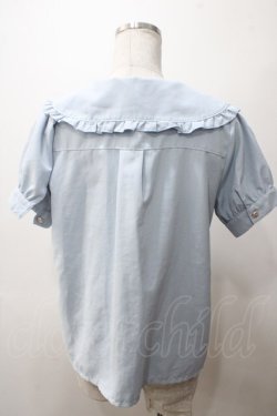 画像2: axes femme POETIQUE / ビッグ襟デザインブラウス M サックス Y-25-05-19-020-AX-BL-SZ-ZY