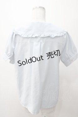 画像2: axes femme POETIQUE / ビッグ襟デザインブラウス M サックス Y-25-05-19-020-AX-BL-SZ-ZY