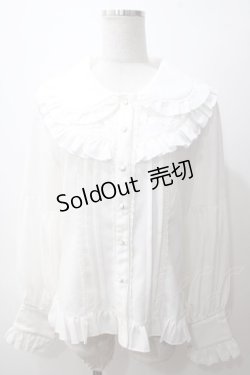 画像1: 諦夢焚世 / フリル襟ブラウス  白 Y-25-05-19-021-LO-BL-SZ-ZY