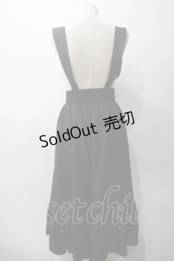画像2: axes femme / ローズ刺繍サス付きスカート M 黒 Y-25-05-19-166-AX-SK-SZ-ZY
