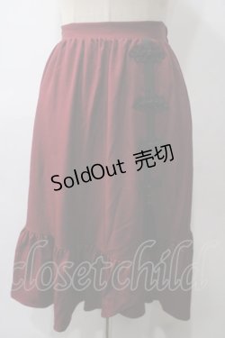 画像1: axes femme / チャイナ釦ラッフルスカート F ワイン Y-25-05-19-168-AX-SK-SZ-ZY