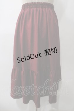 画像2: axes femme / チャイナ釦ラッフルスカート F ワイン Y-25-05-19-168-AX-SK-SZ-ZY