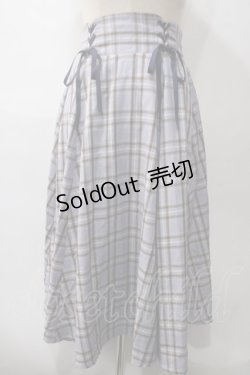 画像1: 【SALE】axes femme / 編上ミディ丈フレアスカート F 紺 Y-25-05-19-170-AX-SK-SZ-ZT167