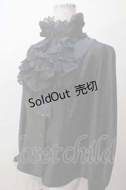 画像3: Moi-meme-Moitie / 薔薇レースストライプジャボ付きブラウス  黒 Y-25-05-19-022-MO-BL-SZ-ZY