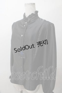 画像4: Moi-meme-Moitie / 薔薇レースストライプジャボ付きブラウス  黒 Y-25-05-19-022-MO-BL-SZ-ZY