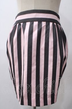 画像1: MILK / Lady Stripe ミニスカート  ピンク×ブラック Y-25-05-19-179-ML-SK-SZ-ZY