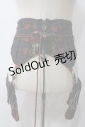 Ozz oneste / ポーチ付きチャイナコルセット  黒×赤 Y-25-05-19-199-OO-SK-SZ-ZY