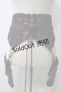 Ozz oneste / ポーチ付きチャイナコルセット  黒×赤 Y-25-05-19-199-OO-SK-SZ-ZY
