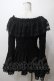 画像2: ATELIER PIERROT / Shirring princess sleeve blouse  黒 Y-25-05-19-024-EL-BL-SZ-ZY (2)
