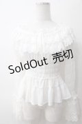Millefleurs / ジョーゼットとレースのブラウス M 白 Y-25-05-19-025-EL-BL-SZ-ZY