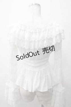 画像2: Millefleurs / ジョーゼットとレースのブラウス M 白 Y-25-05-19-025-EL-BL-SZ-ZY